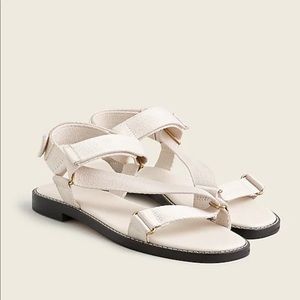 JCrew Canvas sporty strap sandals 8 1/2.  Fabric upper and leather cushion sole